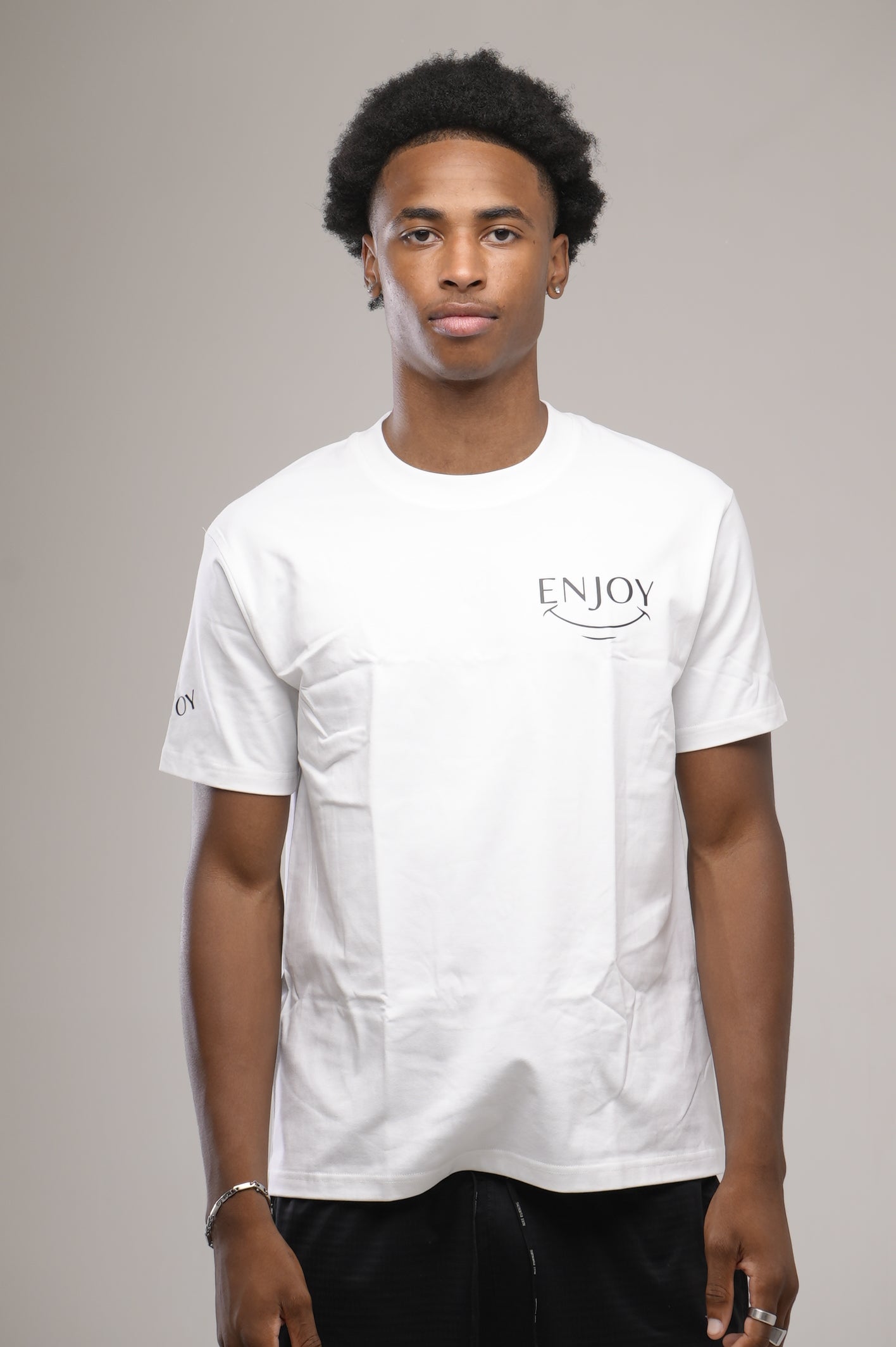 t shirt enjoy blanc